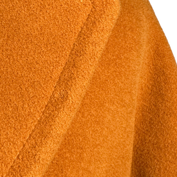 Vintage Loewe Jacket Coat Womens Medium Orange Open Cashmere Wool Belted Pockets - Picture 9 of 12
